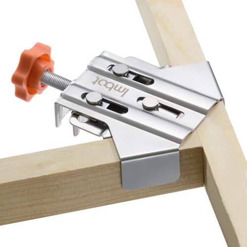 Imbot Right Angle Clamp，2pcs Stainless Steel 90 Degree Right Angle Clamp with Adjustable Swing Jaw，corner clamps for woodworking，For Welding, Framing and DIY Woodworking，Gifts for Men Dad (2Pieces)