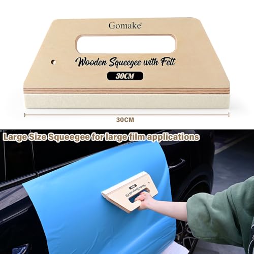 Gomake Wallpaper Smoothing Tool Large Wooden Squeegee with Felt Edge