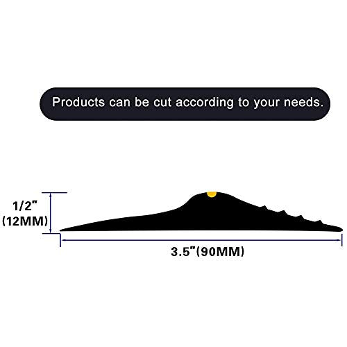ToLanbbt 16.5Ft/5M Universal Garage Threshold Seal Strip with 300ml Black Sealants/Adhesives, Garage Door Bottom Weatherproof Strip Rubber DIY Weather Stripping Replacement (Black+Yellow) - color: Black+Yellow, size: 16.5 Ft (incl. 2 adhesives)