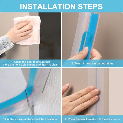 Door Seal Weather Stripping for Door Frame- 16.5' x 1.97" Clear - size: 1.97" W x 16.5'L x 0.6"T