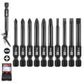 WORKPRO 10PCS Slotted Phillips Screwdriver Bit Set, Magnetic 1/4" Hex Shank - color: Phillips&slotted