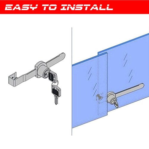 WOOCH Sliding Glass Door Ratchet Lock with Chrome Finish, Keyed Alike Showcase Display - 8 Pack - size: 5-1/2 Inches - 8Pack