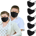 comfso Black Cloth Face Masks for Adults Washable Fabric XL Large Reusable - style: Extra Large/XL for Big Face Women/Men
