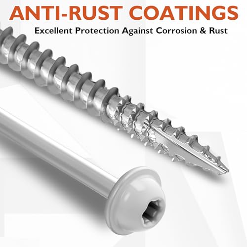 Frienda 2 Pound White Cabinet Screws Bulk #9x3'' Approx. 167 Pcs - color: Silver, size: #9x3 Inch