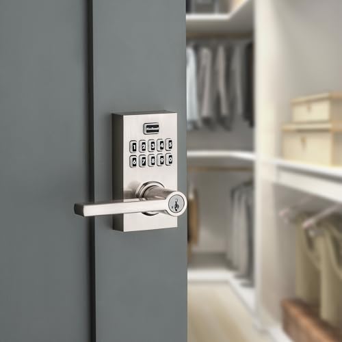 Kwikset 917HFL-15S Smartcode Keypad Electronic with Halifax Lever SmartKey with 6AL Latch and RCS Strike Satin Nickel Finish - color: Satin Nickel