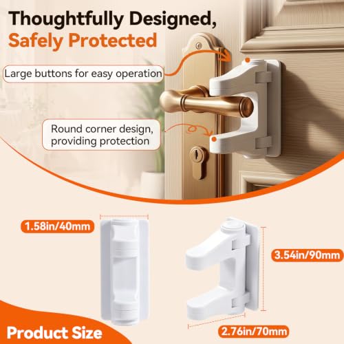2 Pack Door Locks for Kids Safety, Childproof Door Lever Lock