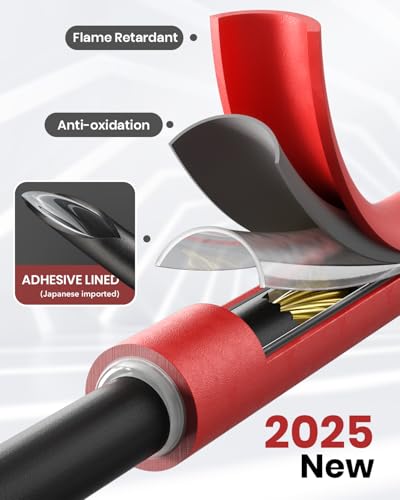 Eventronic 4:1 Heat Shrink Tubing Kit, 400PCS Adhesive Lined Tubing - color: BlackRed