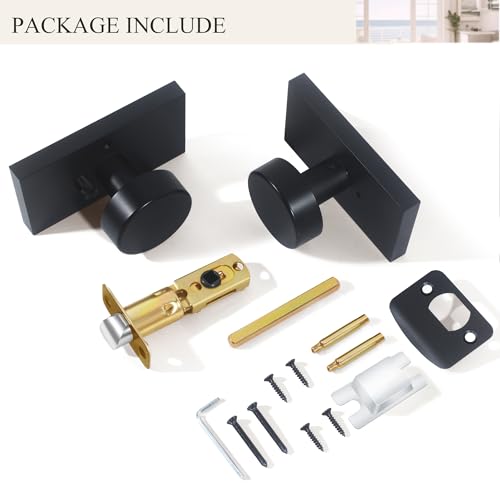 Black Door Knobs Matte Black Privacy Door Knobs Interior with Lock - color: Matte Black