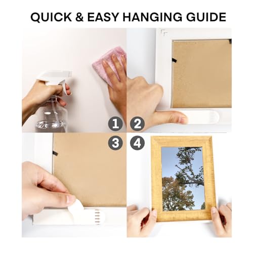24 Pairs (48 Packs) Picture Hanging Strips Heavy Duty, Easy Removal Wall Hangers Without Nails, No Damage Hole Renter Friendly Kits for Frame, Decor & Poster, Large Hook-and-Loop Strip