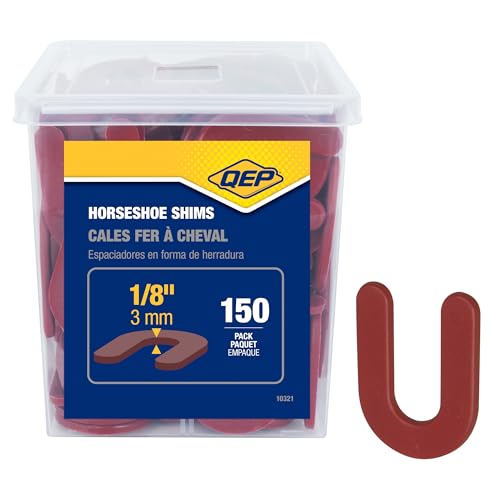 QEP 1/8" Horseshoe Shim Tile Spacers f for Marble, Granite and Stone Floor and Wall Installations (150 Pack) - style: 1/8-Inch 150-Pack
