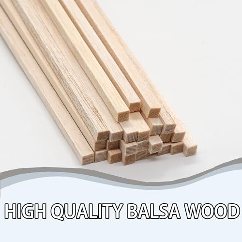 50Pcs 1/4 Inch Balsa Wood Sticks - size: 12" X 1/4" X 1/4" 50pcs