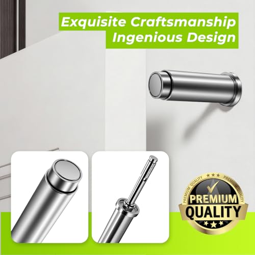 Magnetic Door Stop with Spring Soft Catch, 1 Pack, Silver
