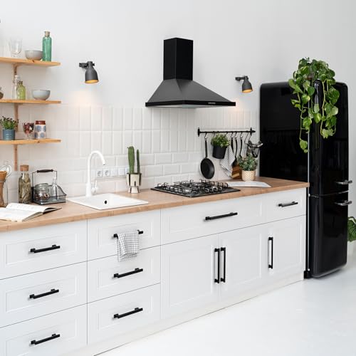 Matte Black Kitchen Square Cabinet Handles 5 Inch 10 Pack - color: Matte Black, size: 5"/128MM Hole Center