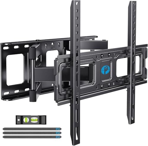 Pipishell TV Wall Mount for 26-74 inch LED LCD OLED 4K TVs up to 99lbs, Full Motion TV Mount Bracket Articulating Swivel Extension Tilting Leveling Max VESA 400x400mm, Fits 12/16 Inch Wood Studs - size: 26-74 inch TVs, style: TV Mount without LED