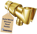 HammerHead Showers Solid Metal Handheld Showerhead Holder, Adjustable Wand Holder with Universal Wall Hook Bracket and Brass Pivot Ball, Brushed Gold - color: Brushed Gold