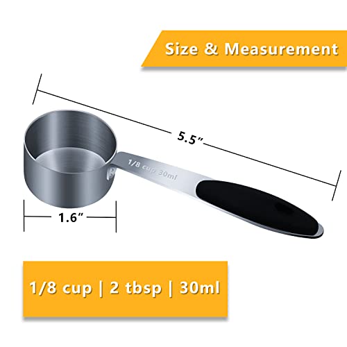 2PCS 1/8cup(30ml) Measuring Cup, Stainless Steel Measure Scoop - size: 1/8cup