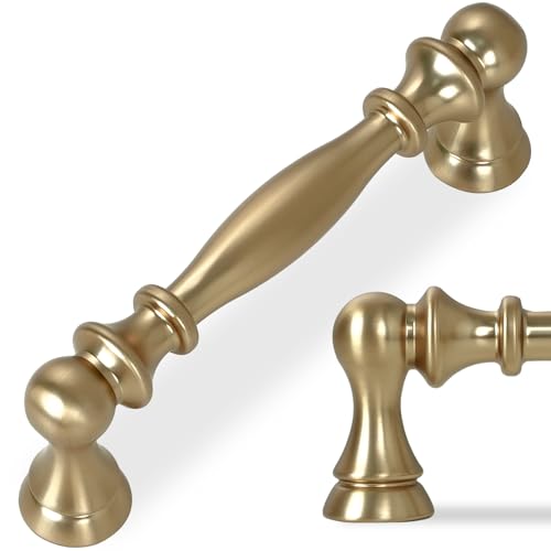 10 Pack 3-3/4 Inch(96mm) Kitchen Cabinet Handles Champagne Bronze Cabinet Pulls Zinc Alloy Drawer Pulls Solid Kitchen Hardware - color: Champagne Bronze, size: 3-3/4'' Hole Center(96mm)