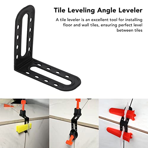 Professional Tile Leveling Spacer Kit, 90 Degree Angle, ABS Material, Black, 25 Pieces, for Floor and Wall Installation