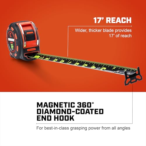 Crescent Lufkin 25' SHOCKFORCE NITE EYE Magnetic Tape | LM1325B-02 - size: 25' Magnetic, style: SAE