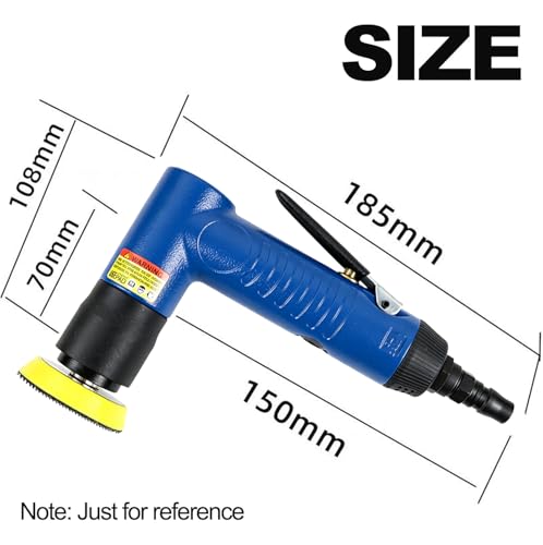 Mini Air Random Orbital Sander, 22000 RPM Pneumatic Polisher with 3 Pads - color: Blue