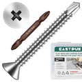 200pcs #8 x 1-1/2 Sheet Metal Self Tapping Screws Assortment Kit, 410 Stainless Steel Flat Head High-Strength Fast Self-Drilling Screws, Bright Finish - size: #8x1-1/2"
