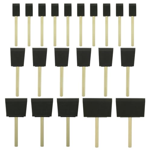 Poly Foam Brushes 21pcs, Sponge Brushes, High Density Foam Paint Brush for Painting, Staining, Paint Sponges (1", 2", 3", 4") - size: 1"- 4" assorted 21pcs