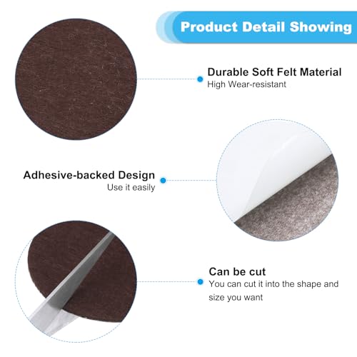 PATIKIL 5.5 Inch Diameter Lamp Base Felt, 10Pack 2mm Thickness Round Soft Adhesive Non-Slip Anti-Scratch Backed Felt for Lamp Furniture DIY Craft, Coffee - color: Coffee, size: 5.5 Inch