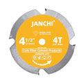 4-1/2 Inch 4T PCD Tip Hardie Fiber Cement Circular Saw Blade with 3/8-Inch Arbor, Polycrystalline Diamond Tipped Teeth Saw Blade for Laminate Flooring - size: 4-1/2" 4T