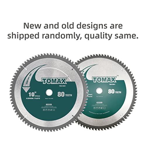 TOMAX 10-Inch 80 Tooth TCG Aluminum and Non-Ferrous Metal Saw Blade with 5/8-Inch Arbor - size: 10" 80T