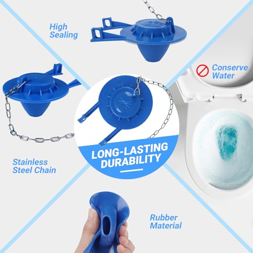 Universal Toilet Flapper Replacement 2 Inch - Compatible with Most American Standard Kohler Fluidmaster Toto Gerber Toilets Tank Water Saving Rubber Flush Valve Flapper with Stainless Chain Blue 2Pack - style: 2 inch-2 Pack