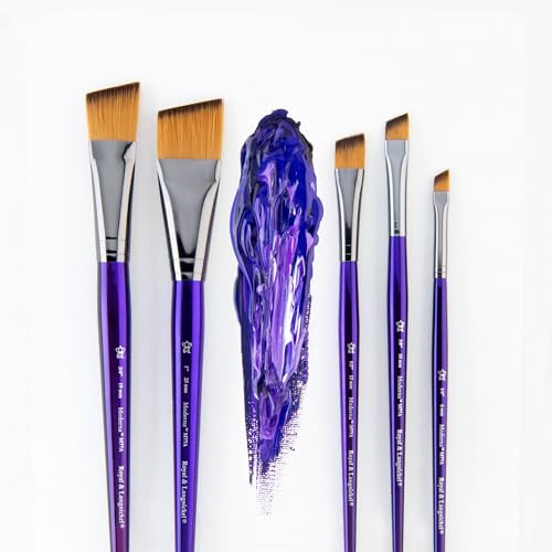 Royal & Langnickel Moderna Angular Brush Set for All Painting Mediums, 5pc - style: Angular