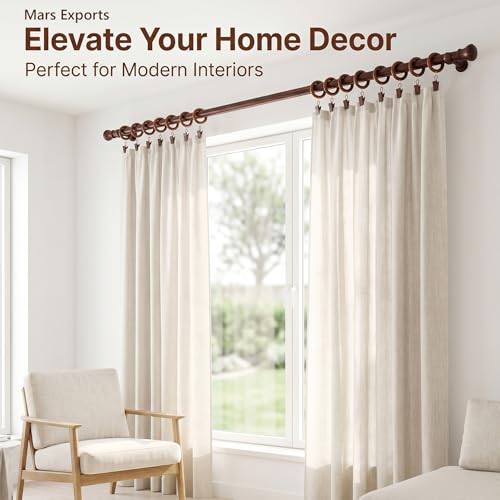 50 Pieces Large Wooden Drapery Curtain Rod Rings with Clips for 1.75 inch to 2 inch Rod Pole, 2.2 inch Inner Diameter, Natural Rosewood (50, 2.2 INCH Inner Dia) - size: 2.2 INCH INNER DIA
