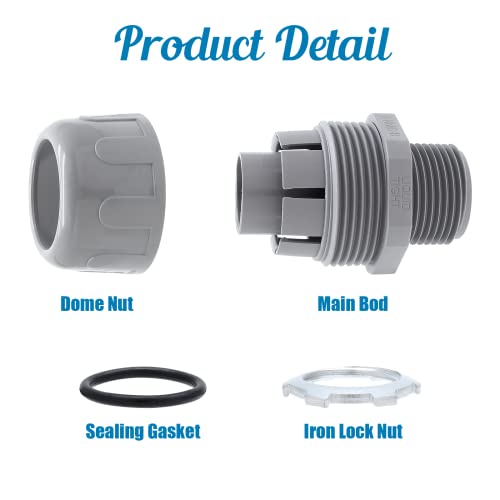 6Pcs 3/4 Inch NPT Liquid Tight Connector - color: 6, size: 3/4 Inch (180 Degree)
