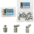 1/8"-28 12Pcs Grease Fitting Assortment - Straight 45 & 90 Degree Grease Zerk Fittings, Galvanized Steel, Industrial/Agricultural Machinery - size: 1/8"-28 12Pcs