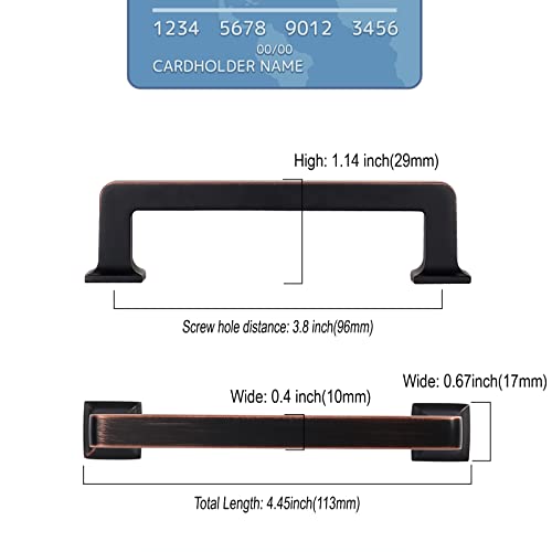9BUILD 10 Pack 3.75 Inch Oil Rubbed Bronze Cabinet Pulls,Kitchen Hardware - color: Oil Rubbed Bronze, size: 3.75"/96MM Hole Center