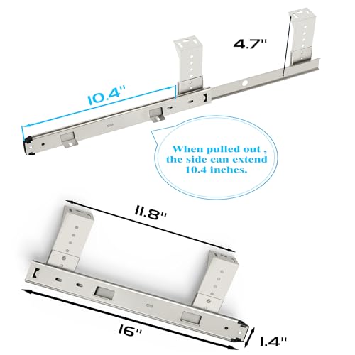 FRMSAET Heavy Duty Under Mount 12/14/16/18inch Drawer Slides-16 inch Silver - color: Silver, size: 16 Inch