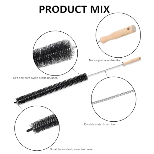Dryer Vent Cleaning Brush - Lint Removal Cleaner Tool, LongFlexible with Wood Handle (28.7Inches)