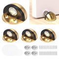 4 Pack Magnetic Door Stopper, Stainless Steel Floor Door Stopper Stoppers for Bottom of Door, Self Adhesive No Drill with Screws, Door Holder to Keep Door Open