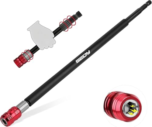 12" Magnetic Screwdriver Bit Holder Set, 1/4 Inch Hex Shank Quick Release Extension Adapter, Super Straight Durable CR-V Steel, Universal Fit for Impact Driver Bits - style: 12inch-1PCS