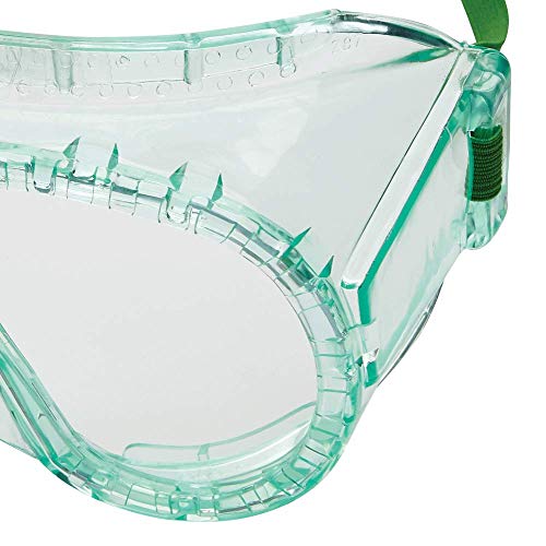 Sellstrom Flexible, Soft, Non-Vented, Protective Safety Goggle, Clear Body, Anti-Fog Coating, Clear Lens, Green Adjustable Strap, S88110 - size: Packaged 1 per Bag