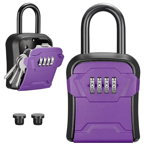 Puroma Key Lock Box for House Keys Combination Lockbox with Code, 1 Purple - color: Purple