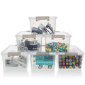 Citylife 6Packs 1.3Qt Small Storage Bins with Lids,Stackable Clear - color: Clear White, size: 1.3 QT(6 Pack)