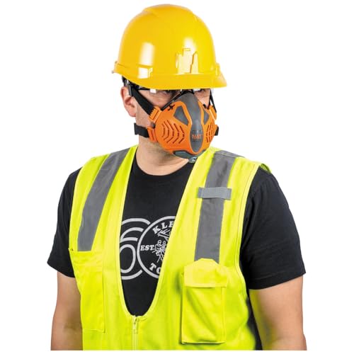 Klein Tools 60553 Reusable P100 Half-Mask Respirator with Replaceable Filters for Dust, Metal Fumes, and Oil Mist, S/M
