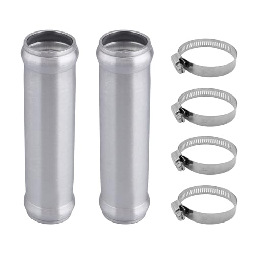 AC PERFORMANCE 3/4" (19mm) OD Aluminum Alloy Hose Joiner Silicone Pipe Connector Bead, 4" Length with 304 SS Clamps, Pack of 2 - size: 3/4" (19mm) - 2PCS