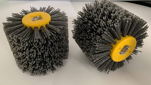 SIGNI Abrasive Nylon Drawing Wheel Drum Burnishing Polishing Brush for wooden furniture floor polishing 120X100mm 400 Grit 1pack - size: 400 Grit, Black