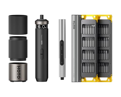 HOTO PixelDrive Electric Screwdriver + SNAPBLOQ™ S-A01 3.7V Mini Electric Screwdriver with 56 Bits & 3 Torque Settings