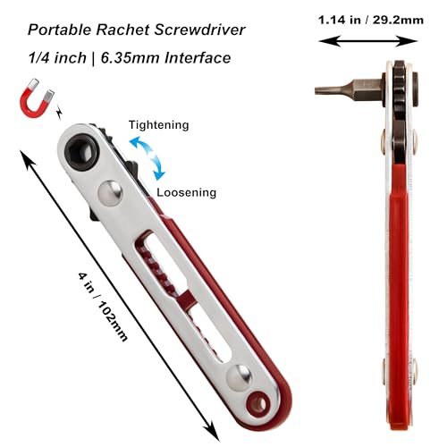 34pcs Security Bit Set 1/4 Inch Hex Shank Screwdriver Bit Set,Tamper Proof Bits-Torx+Hex+Tri Wing+Star+Spanner for Torx Security Screwdriver Set,High Hardness Impact Driver Bit Set (Red+LightRatchet) - color: Red+lightratchet