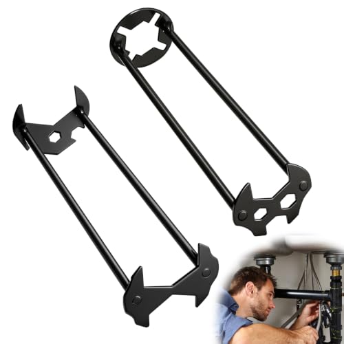 2 Pcs Plumbing Sink Wrench, 7 Sizes Faucet Wrench for Tight Spaces