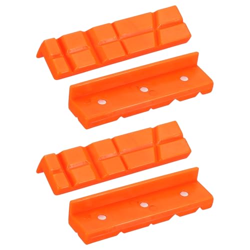 HARFINGTON 2 Set Vise Jaw Pads 4" Rubber V-Shape Magnetic Vise Soft Jaws Standard Anti-Scratches Vice Covers Tools for DIY Making Woodworking Clamping Plumbing, Orange - size: 4"