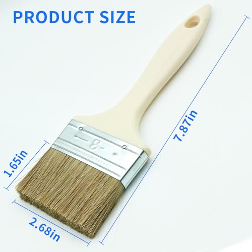 3 Pack Paint Brushes Set, White - size: 3 Pack, 1”, 1.8”, 2.7”
